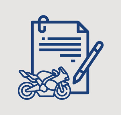 Leihfahrzeuge Motorrad, Stift und Vertragsblatt